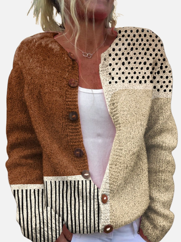 Marianne | Prikket Strikcardigan i Patchwork