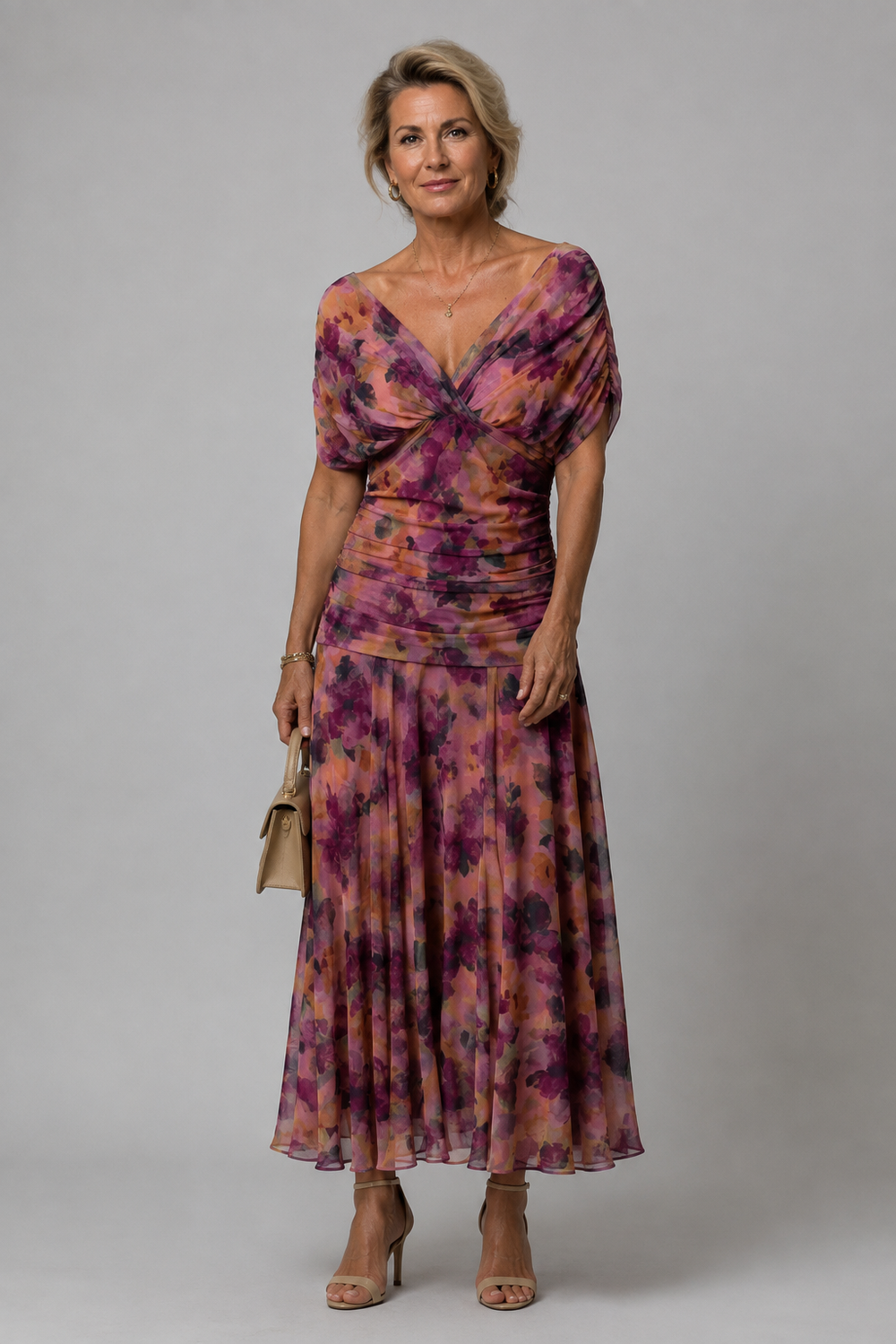 Ariane | Draperet off-shoulder midikjole