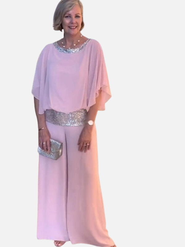 Mette | Elegant Buksedragt med Pailletter