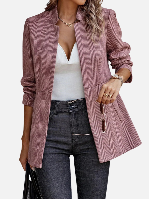 Pia | Elegant Dameblazer i Sildebensmønster
