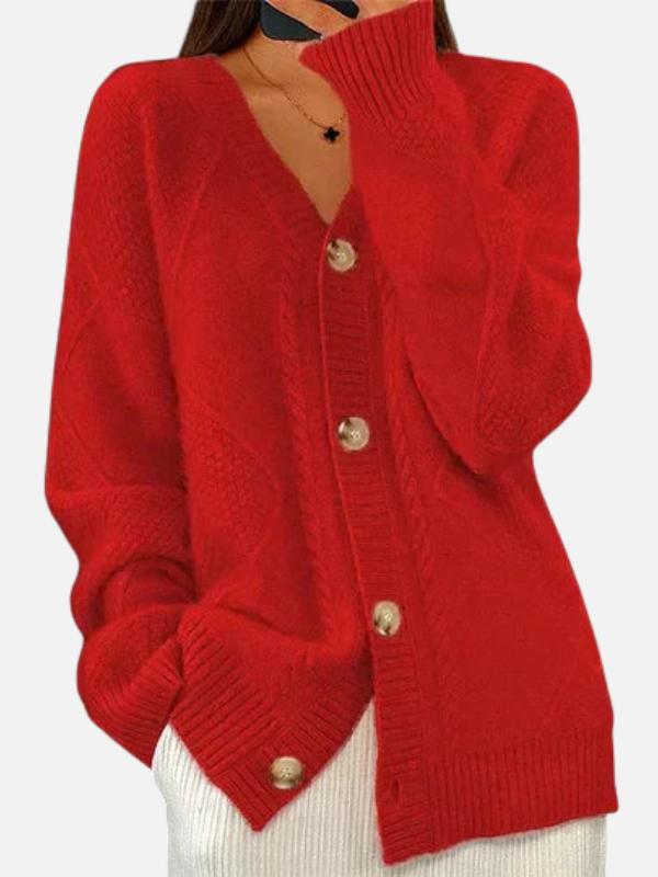 Maria | Kabelstrik Cardigan med Knapper