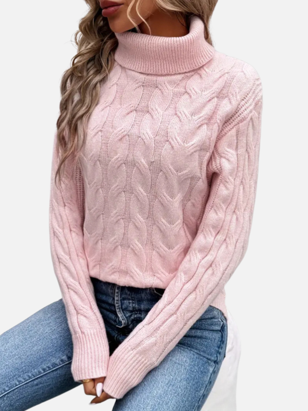 Kirsten | Kabelstrik Sweater med Rullekrave – Dame