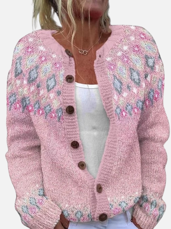 Kirsten | Mønstret Strikcardigan i Nordisk Stil