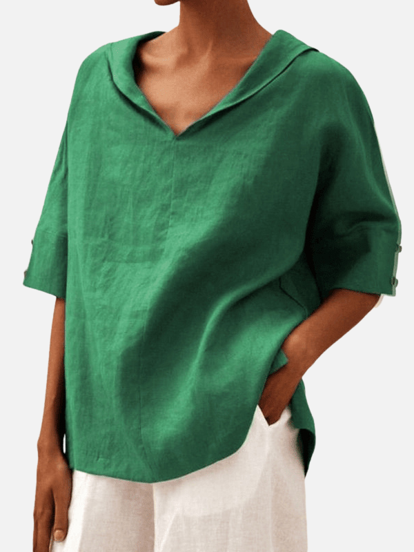 Mette | Oversized Hættebluse med V-Hals