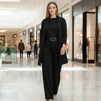 Bente | Elegant 3-Delt Sæt med Cardigan, Top og Bukser