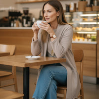 Bente | Elegant 3-Delt Sæt med Cardigan, Top og Bukser