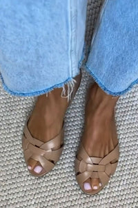 Flade espadriller med åben tå