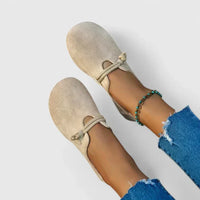 Nanna | Loafers i beige og sort