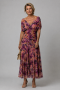 Ariane | Draperet off-shoulder midikjole