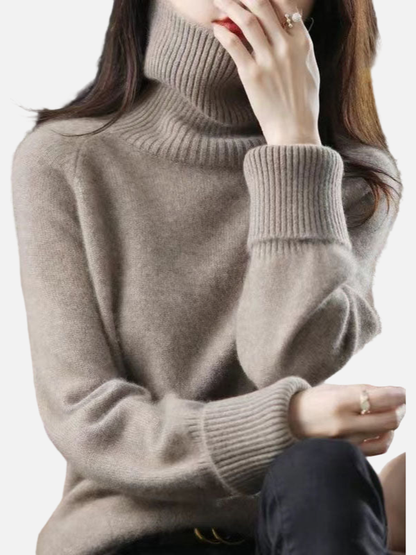 Maria | Blød Rullekrave Sweater i Strik – Dame