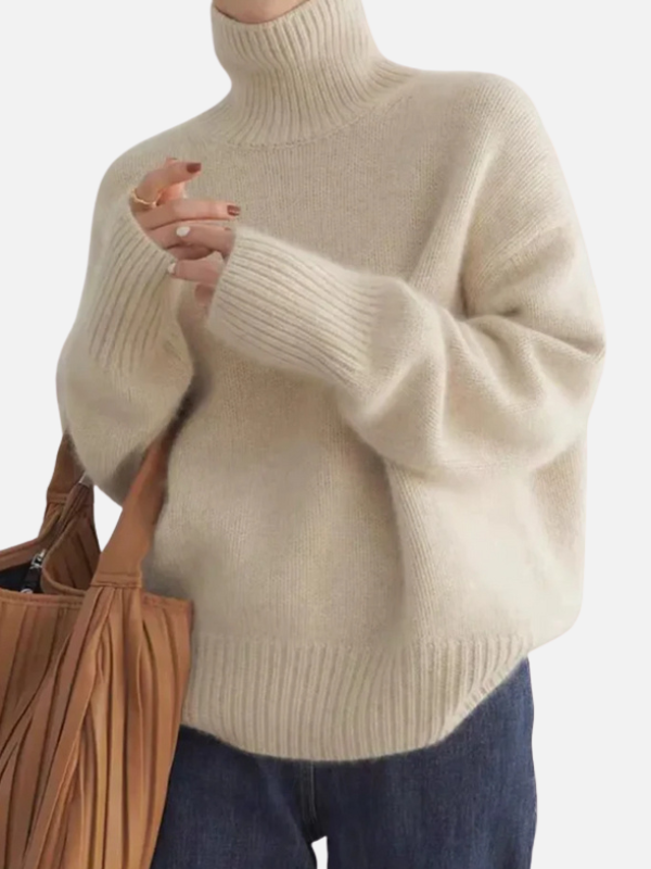 Karen | Blød Rullekravesweater i Oversize