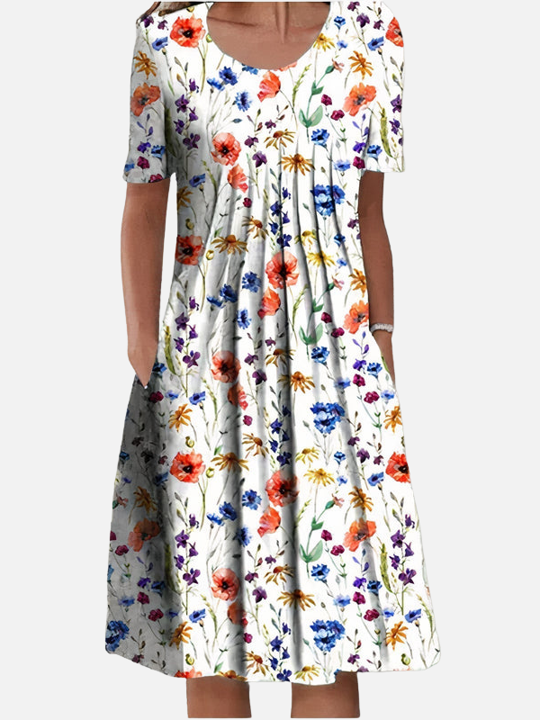 Susanne | Blomstret Midikjole, Sommerkjole