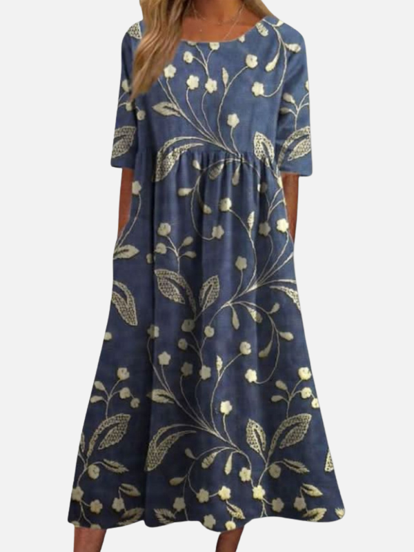 Maria | Blomstret Midikjole, Sommerkjole med Print