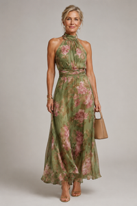 Julie | Blomstret halterneck-kjole