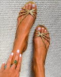 Sandaler med remme i metallic-look