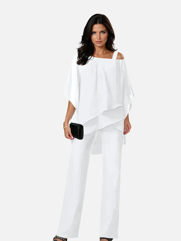 Anna | Elegant Cold-Shoulder Sæt med Bukser