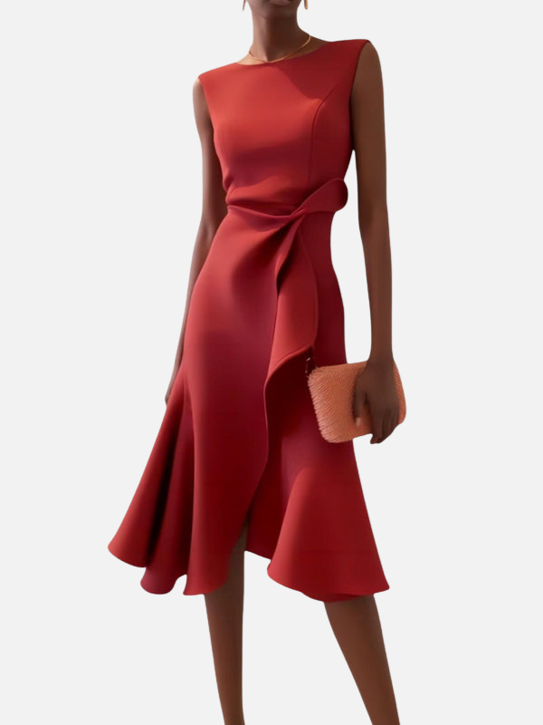 Anna | Elegant Figursyet Festkjole i Midi