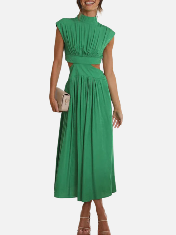 Anna | Elegant Midikjole med Cut-Out