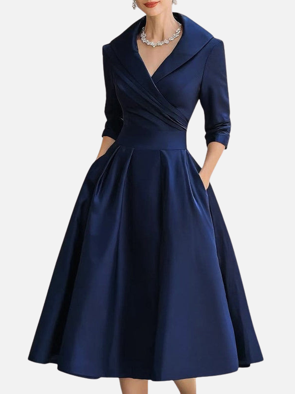 Karen | Festkjole Midikjole med V-Hals, Elegant