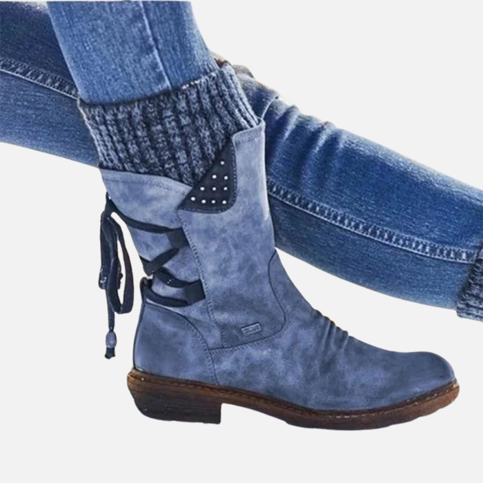 Anne | Flade Snørestøvler, Boho Støvletter