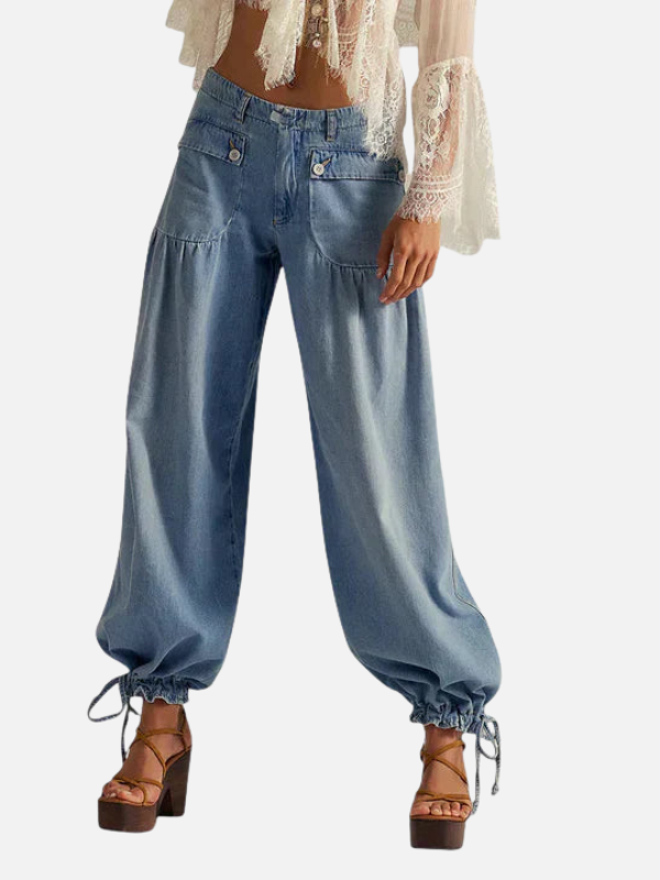 Anna | Løse Jeans med Elastik i Anklerne