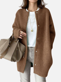 Lene | Lang Oversize Strikcardigan til Dame