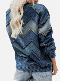 Pia | Mønstret Sweatshirt med Zigzag