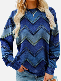 Pia | Mønstret Sweatshirt med Zigzag