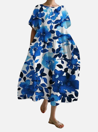 Mette | Oversize Midikjole med Blomsterprint