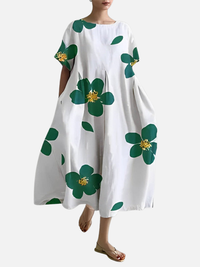 Mette | Oversize Midikjole med Blomsterprint