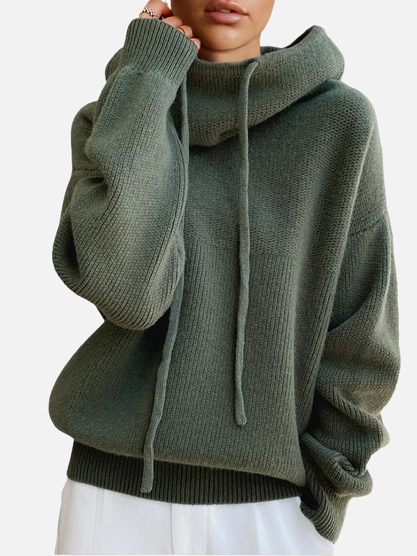 Marianne | Oversize Strikhoodie, Strik Med Hætte