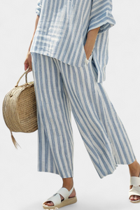 Anna | Stribet Bukssæt med Oversized Top
