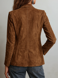 Vintageblazer til kvinder i brun