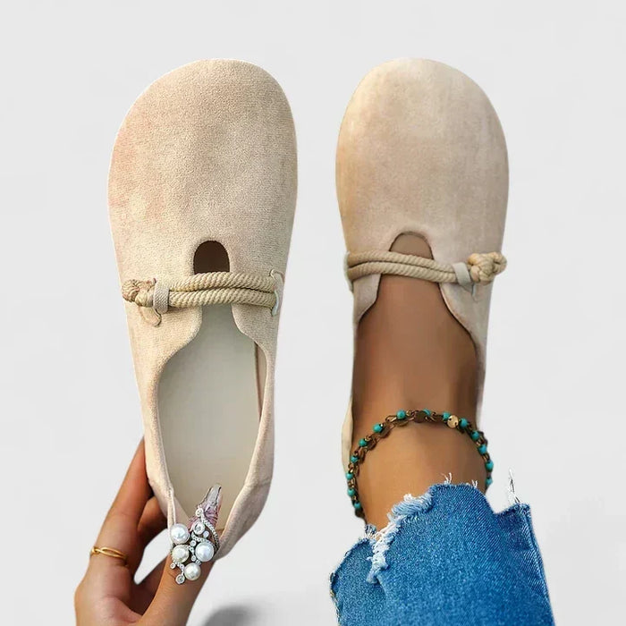 Nanna | Loafers i beige og sort